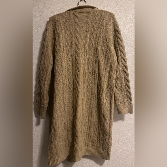 Stitches and Stripes Long Soft Cardigan in Tan Size Small - Picture 3 of 6